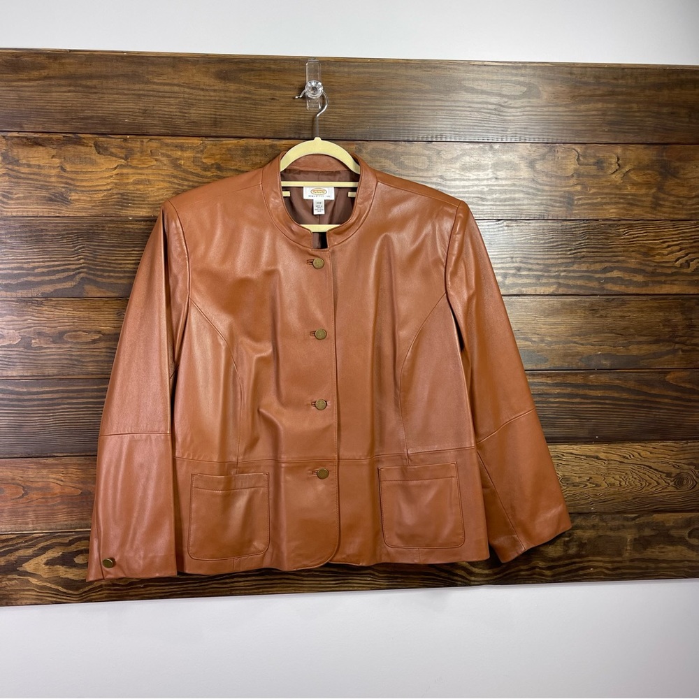 Talbots Leather Jacket Suit Sport Coat Size 22 Petite